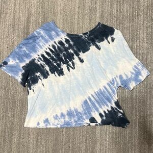 SO Tie-Dye Crop Top - Blue and Black